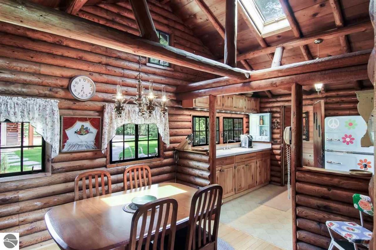 Charming Log Cottage On Beautiful Elk Lake Michigan Luxury Homes