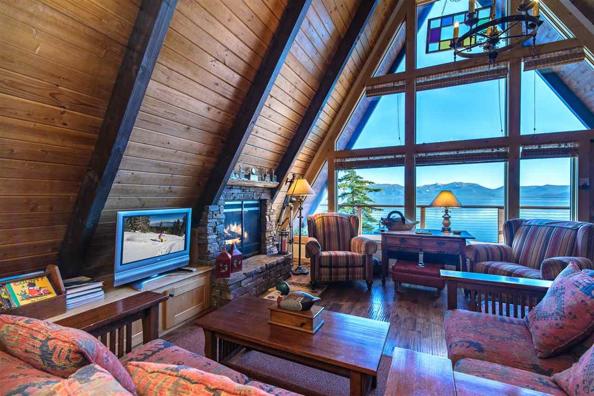 REMODELED CLASSIC AFRAME TAHOE LAKE HOUSE California Luxury Homes