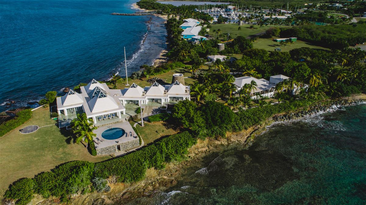 PYRAMID POINT, AN ARCHITECTURAL TOUR DE FORCE COMMANDING A PRIVATE PENINSULA ON ST. CROIX US